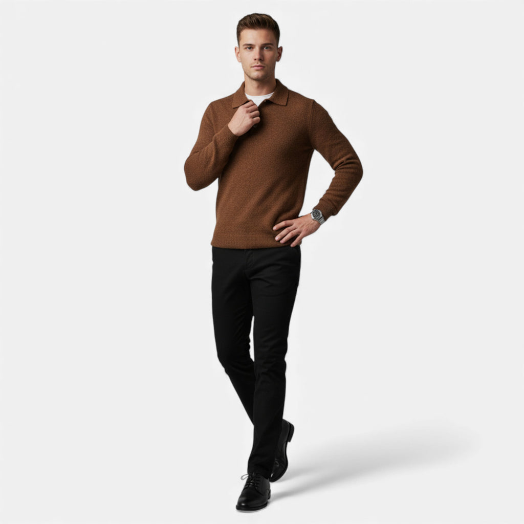 Célouris | Men’s Stretch-Knit Open-Front Sweater