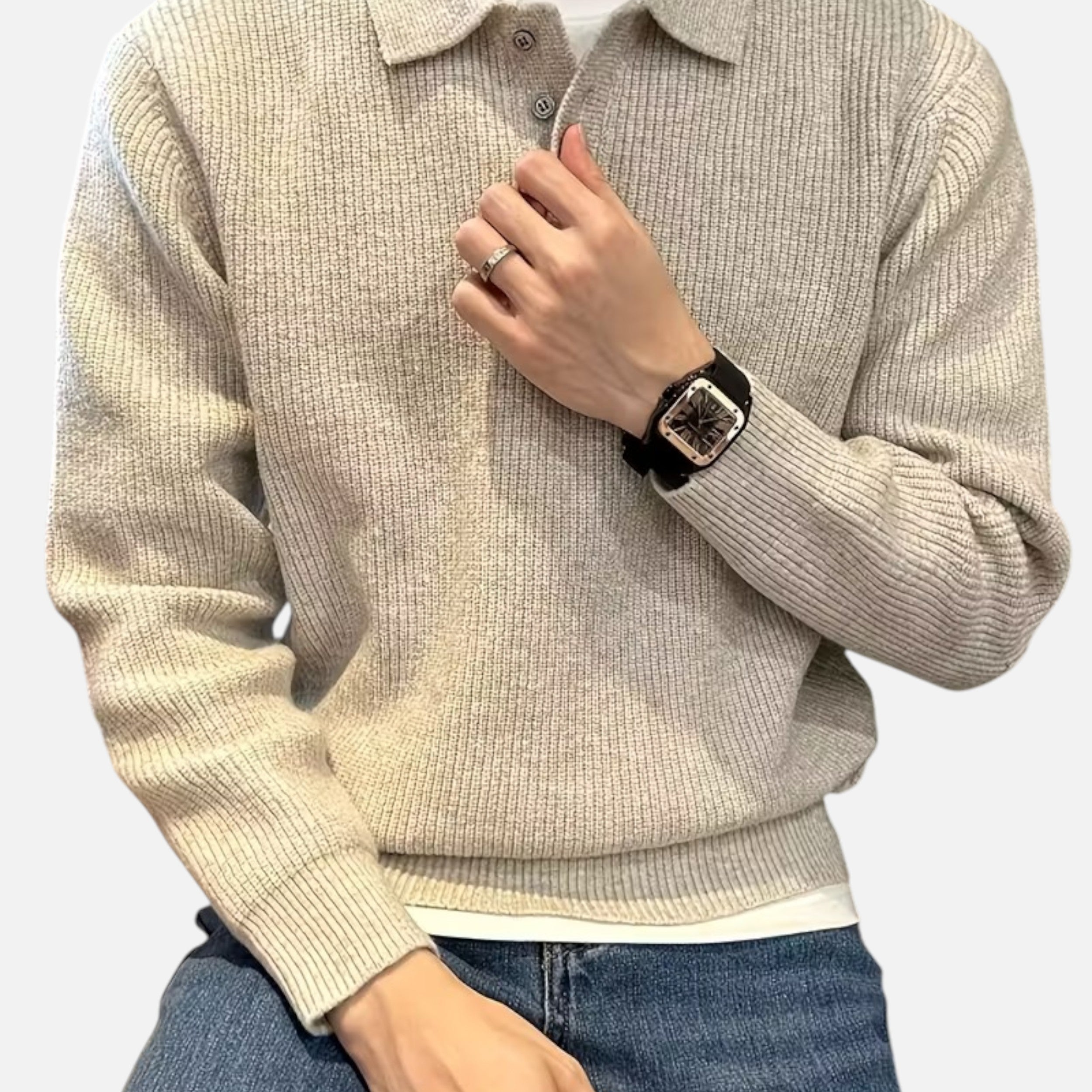 Célouris | Men’s Button-Front Knit Sweater