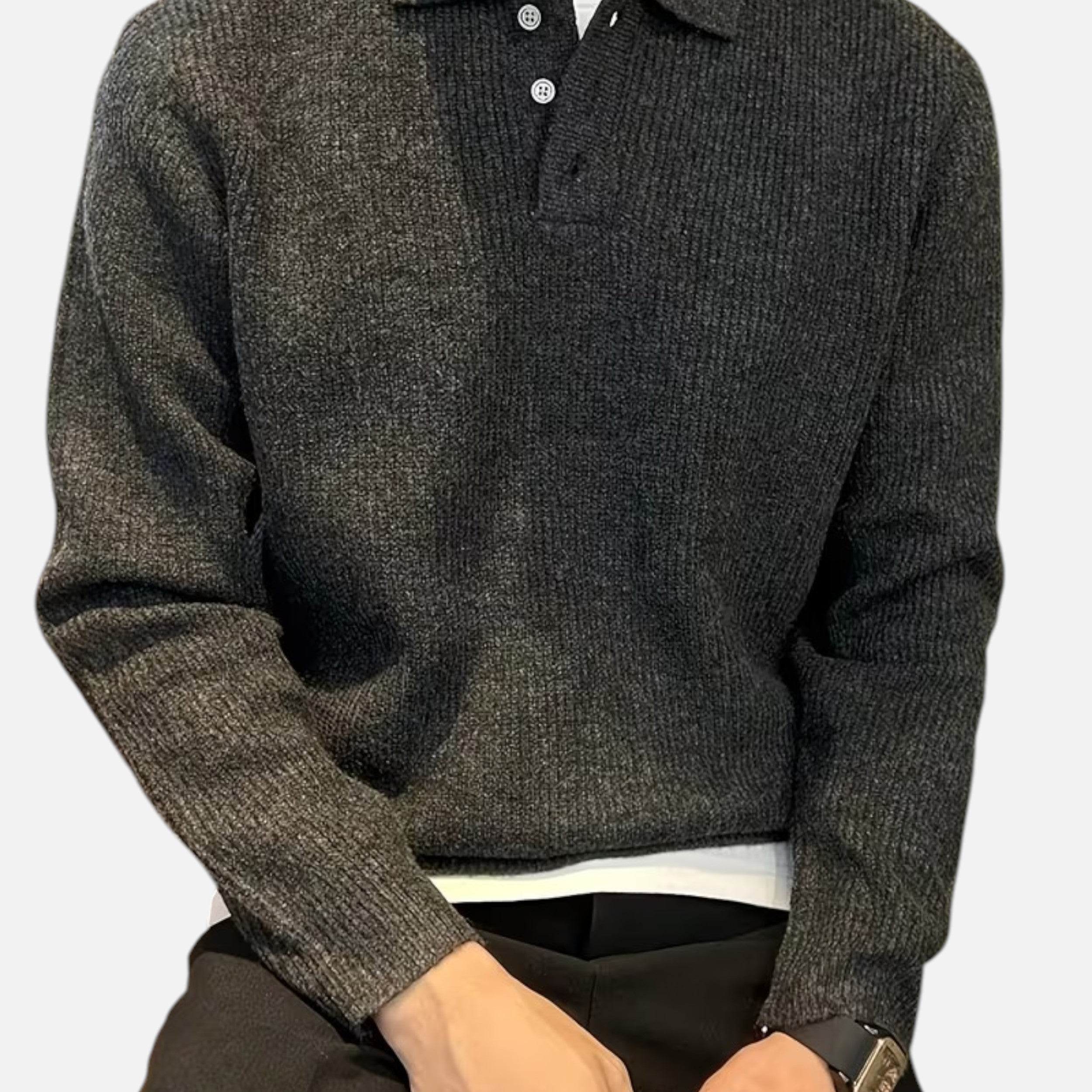 Célouris | Men’s Button-Front Knit Sweater