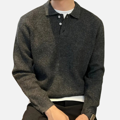 Célouris | Men’s Button-Front Knit Sweater — Ivy Heritage