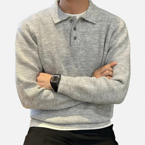 Célouris | Men’s Button-Front Knit Sweater — Ivy Heritage